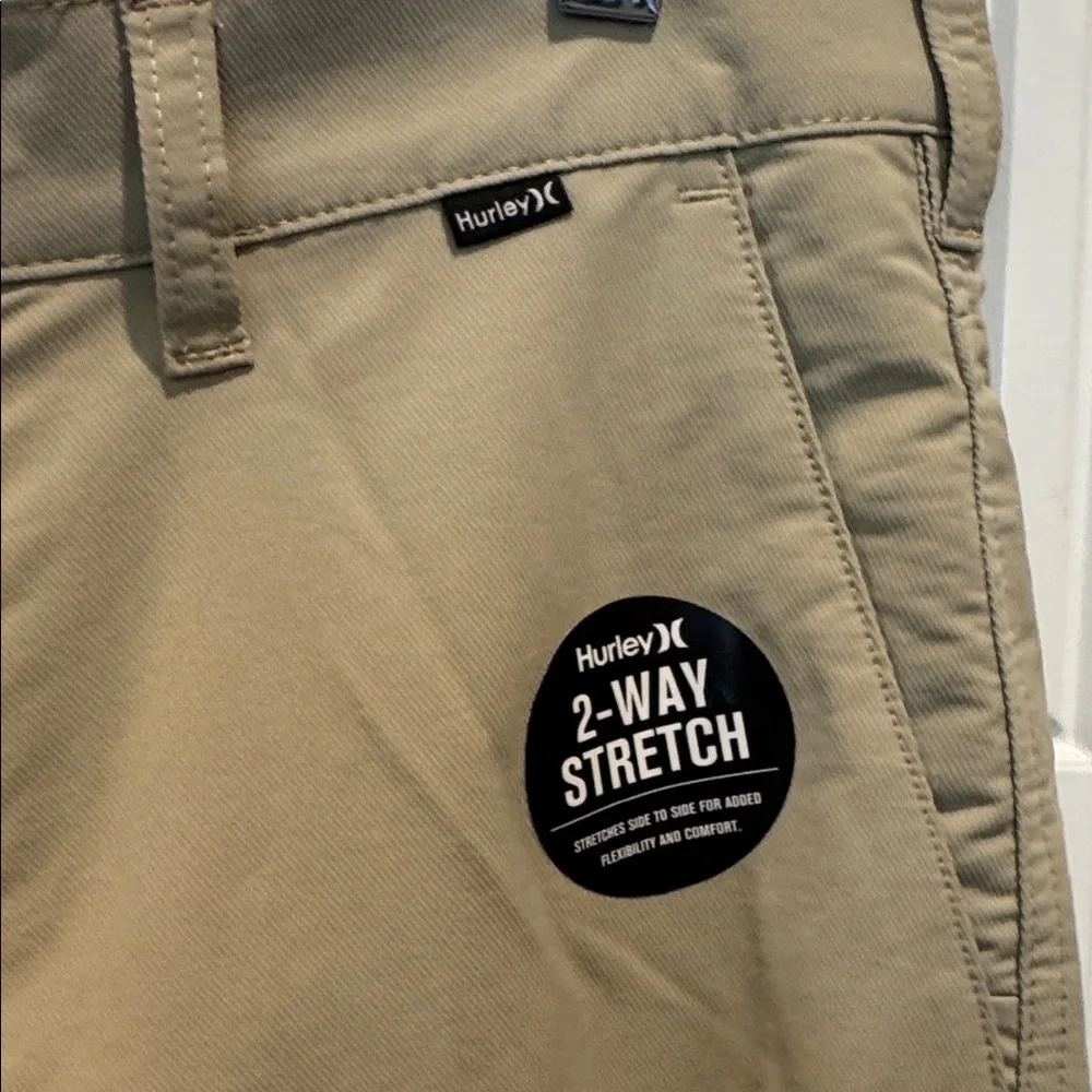 Hurley Boy's 2-Way Stretch Athletic Shorts - Khaki/Tan